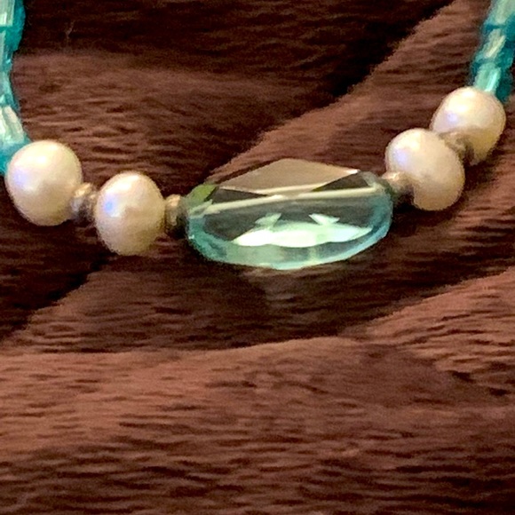 AQUAMARINE & PEARL NECKLACE - Picture 4 of 7